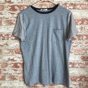 Forever 21 Men Grey Stripes Tee